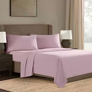 Frye Dusted Denim Extra Comfort Blend 4 Piece King Sheet Set In Soft Pink - New